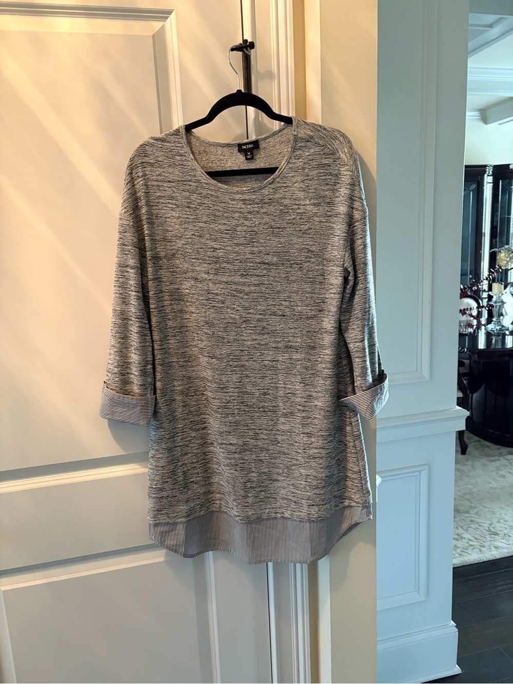 Tacera Gray Heather Long Sleeve Tunic Top
